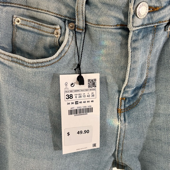 Zara Cropped Jeans Size 38/ US6 - Picture 2 of 3